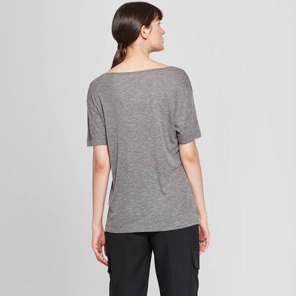 Short Sleeve Women Drapey T-Shirt Prologue Gray - Picture 2 of 7